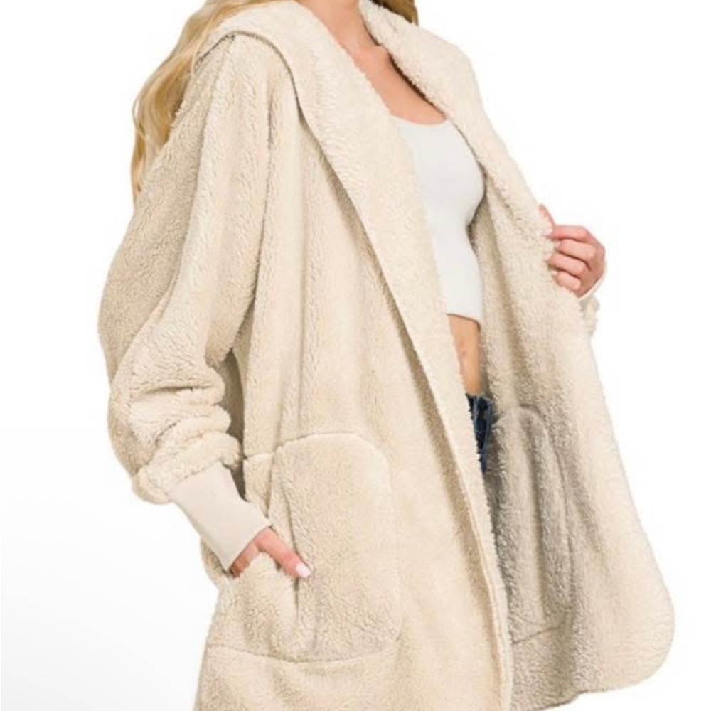 Zenana Outfitters Cream Teddy Jacket